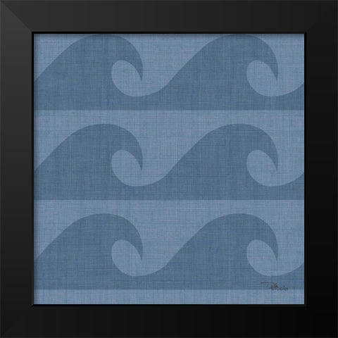 Coastal Farmhouse Pattern IIIF Black Modern Wood Framed Art Print by Pela Studio