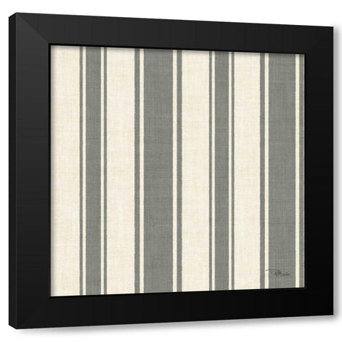 Coastal Farmhouse Pattern VC Black Modern Wood Framed Art Print with Double Matting by Pela Studio