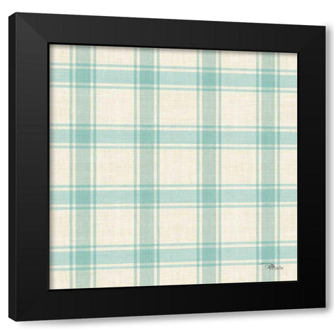 Coastal Farmhouse Pattern VIA Black Modern Wood Framed Art Print with Double Matting by Pela Studio