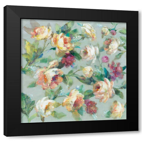 Summer Garden Black Modern Wood Framed Art Print with Double Matting by Nai, Danhui