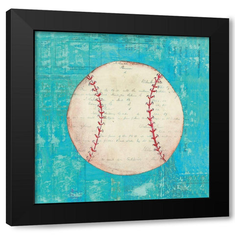 Play Ball I Bright Black Modern Wood Framed Art Print with Double Matting by Prahl, Courtney