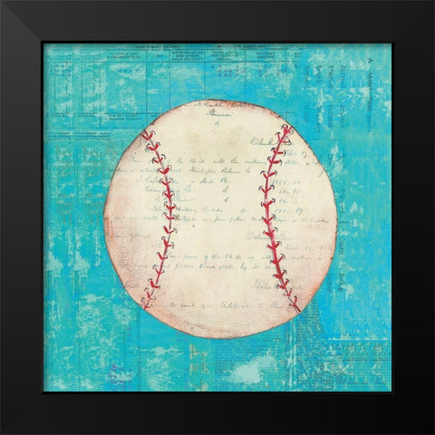 Play Ball I Bright Black Modern Wood Framed Art Print by Prahl, Courtney