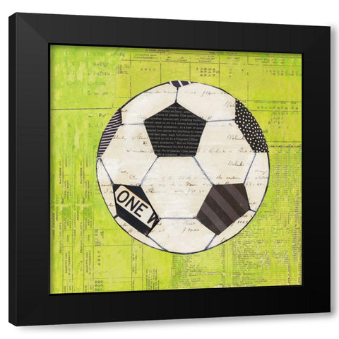Play Ball III Bright Black Modern Wood Framed Art Print by Prahl, Courtney