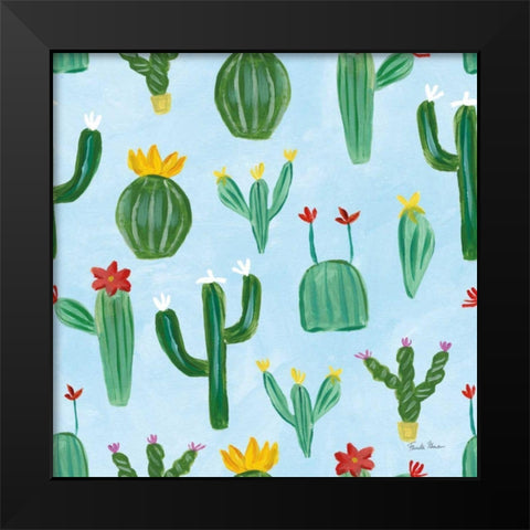 Homage to Frida Pattern IIB Black Modern Wood Framed Art Print by Zaman, Farida