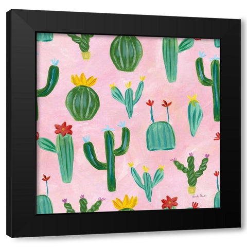 Homage to Frida Pattern IIC Black Modern Wood Framed Art Print by Zaman, Farida