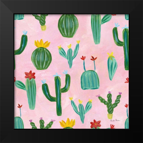 Homage to Frida Pattern IIC Black Modern Wood Framed Art Print by Zaman, Farida