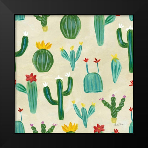 Homage to Frida Pattern IIE Black Modern Wood Framed Art Print by Zaman, Farida