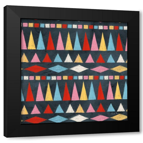 Homage to Frida Pattern IIIB Black Modern Wood Framed Art Print by Zaman, Farida