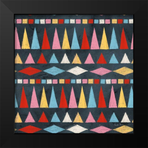 Homage to Frida Pattern IIIB Black Modern Wood Framed Art Print by Zaman, Farida