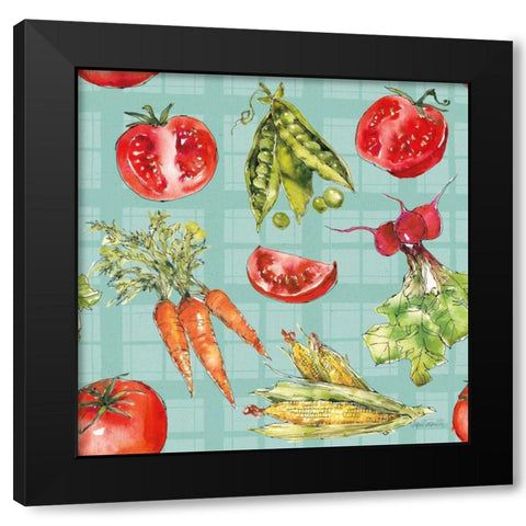 Veggie Market Pattern IB Black Modern Wood Framed Art Print with Double Matting by Tavoletti, Anne