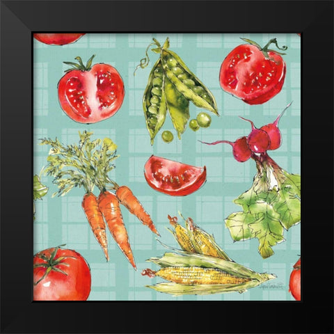 Veggie Market Pattern IB Black Modern Wood Framed Art Print by Tavoletti, Anne