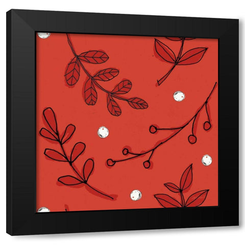 Veggie Market Pattern IIIB Black Modern Wood Framed Art Print with Double Matting by Tavoletti, Anne