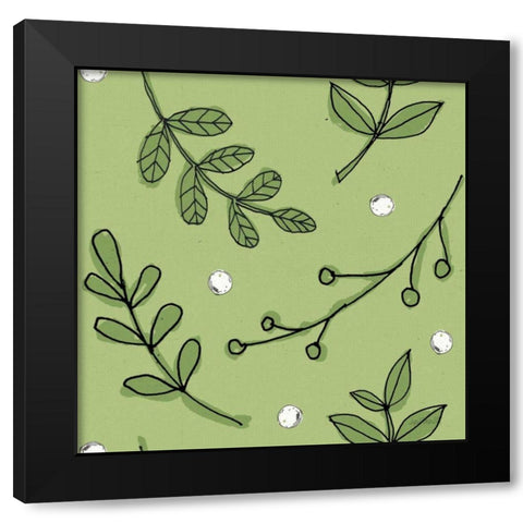 Veggie Market Pattern IIIC Black Modern Wood Framed Art Print with Double Matting by Tavoletti, Anne