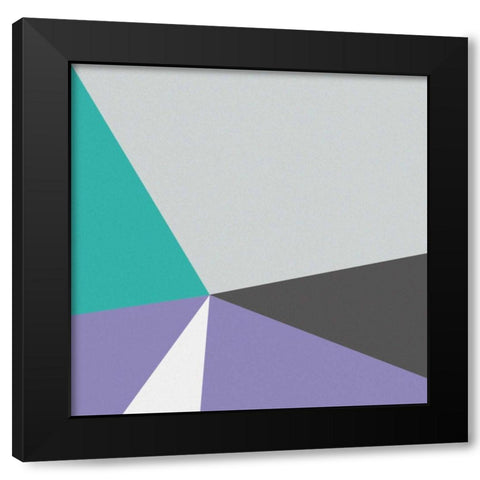 Color Block I Bright Black Modern Wood Framed Art Print by Wild Apple Portfolio