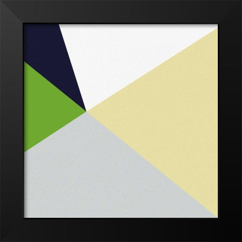 Color Block II Bright Black Modern Wood Framed Art Print by Wild Apple Portfolio
