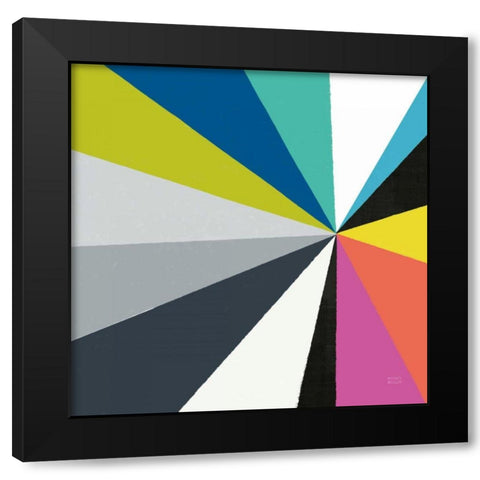 Triangulawesome Color III Black Modern Wood Framed Art Print by Mullan, Michael