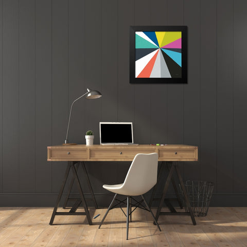 Triangulawesome Color IV Black Modern Wood Framed Art Print by Mullan, Michael