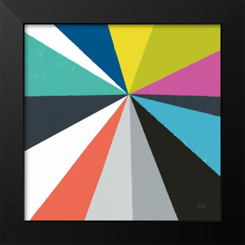 Triangulawesome Color IV Black Modern Wood Framed Art Print by Mullan, Michael