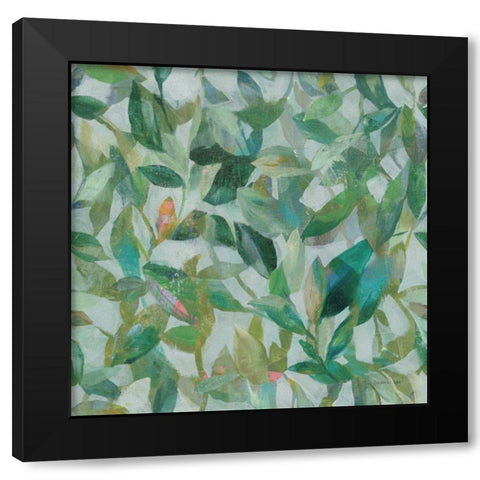 Summer Garden Pattern II Black Modern Wood Framed Art Print with Double Matting by Nai, Danhui