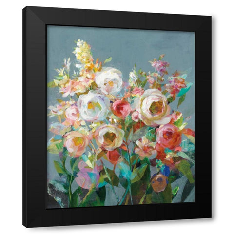 Joy of the Garden I Black Modern Wood Framed Art Print with Double Matting by Nai, Danhui