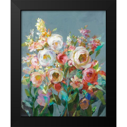 Joy of the Garden I Black Modern Wood Framed Art Print by Nai, Danhui