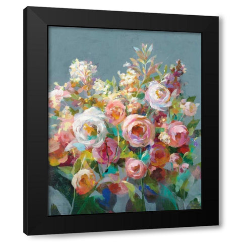 Joy of the Garden II Black Modern Wood Framed Art Print with Double Matting by Nai, Danhui