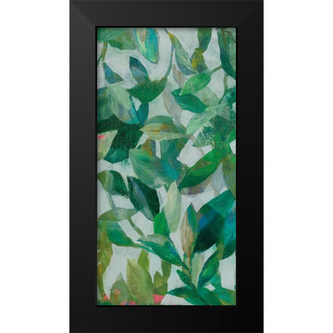 Summer Garden Greenery II Black Modern Wood Framed Art Print by Nai, Danhui