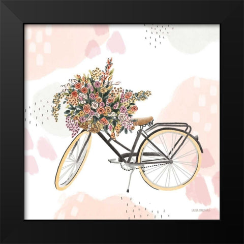 Sweet Paris II Bike Black Modern Wood Framed Art Print by Marshall, Laura