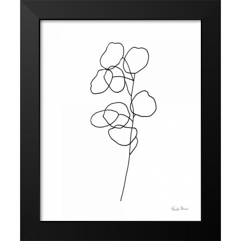 Doodle Leaves IV Black Modern Wood Framed Art Print by Zaman, Farida