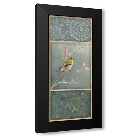 Female Goldfinch - Wag Black Modern Wood Framed Art Print with Double Matting by Nai, Danhui