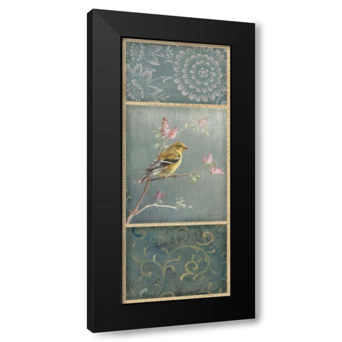 Female Goldfinch - Wag Black Modern Wood Framed Art Print by Nai, Danhui