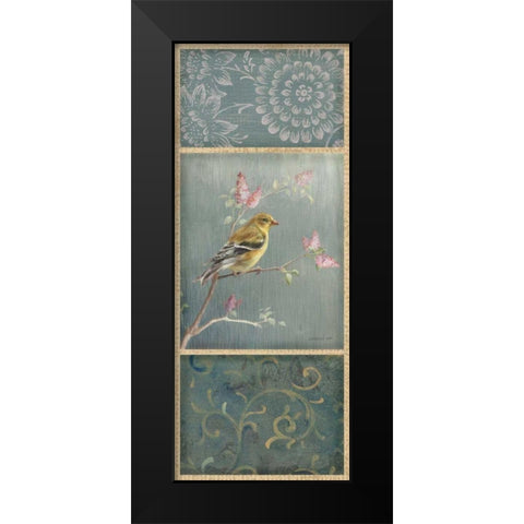 Female Goldfinch - Wag Black Modern Wood Framed Art Print by Nai, Danhui