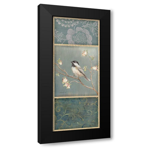 Black Capped Chickadee - Wag Black Modern Wood Framed Art Print with Double Matting by Nai, Danhui