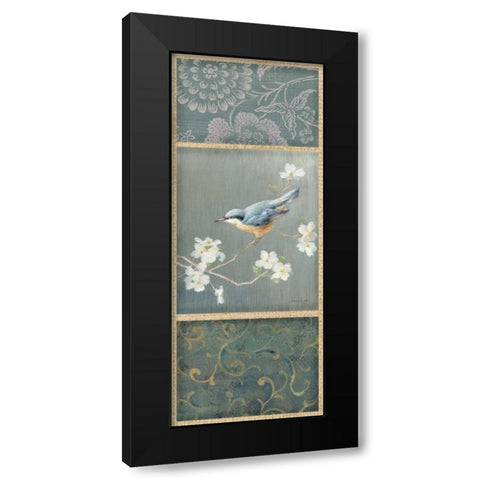 Nuthatch - Wag Black Modern Wood Framed Art Print with Double Matting by Nai, Danhui