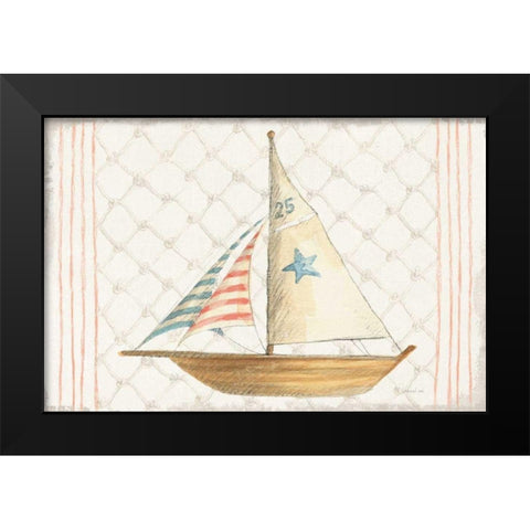 Floursack Nautical XII Black Modern Wood Framed Art Print by Nai, Danhui