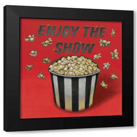 Enjoy the Show Red Black Modern Wood Framed Art Print with Double Matting by Wild Apple Portfolio