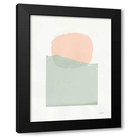 Buoyant Pink and Green Black Modern Wood Framed Art Print by Schick, Mike