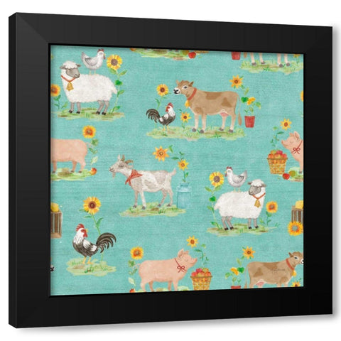 Farm Market Pattern VIIB Black Modern Wood Framed Art Print with Double Matting by Urban, Mary