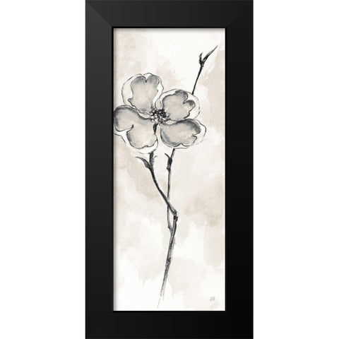 Solitary Dogwood II Taupe Black Modern Wood Framed Art Print by Paschke, Chris