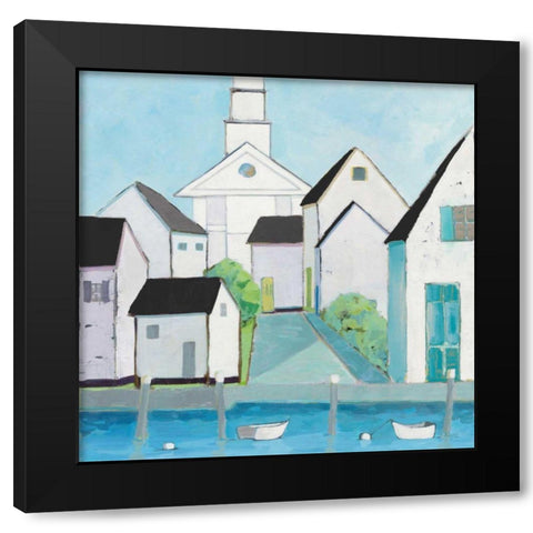 Harbor Town III No Sign Light Black Modern Wood Framed Art Print with Double Matting by Adams, Phyllis