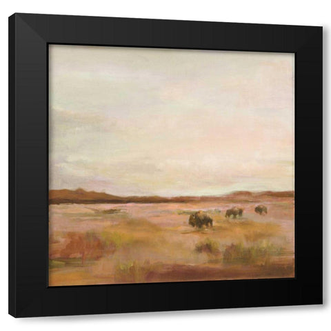 Buffalo Under Big Sky Warm Black Modern Wood Framed Art Print with Double Matting by Hageman, Marilyn