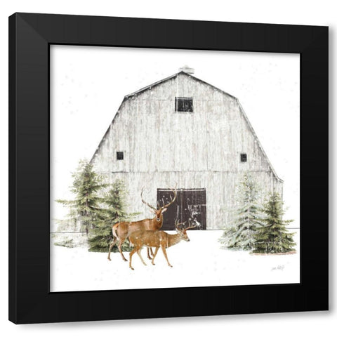 Wooded Holiday VI Black Modern Wood Framed Art Print with Double Matting by Pertiet, Katie