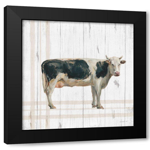 Farm Patchwork V White Wood Black Modern Wood Framed Art Print by Nai, Danhui