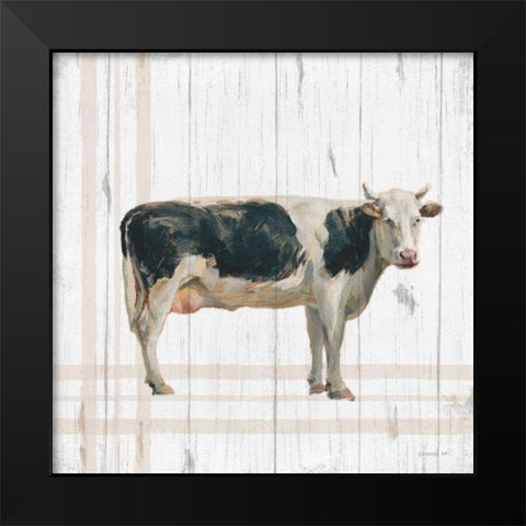 Farm Patchwork V White Wood Black Modern Wood Framed Art Print by Nai, Danhui