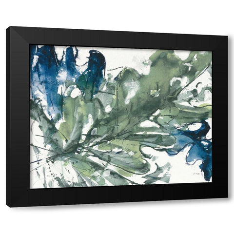 Sage Green and Blue Black Modern Wood Framed Art Print with Double Matting by Griggs, Jan