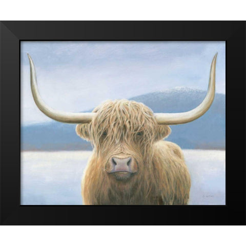 Highland Cow v2 Black Modern Wood Framed Art Print by Wiens, James