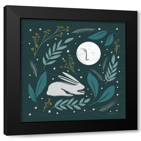 Sweet Dreams Bunny III Black Modern Wood Framed Art Print by Thorns, Becky