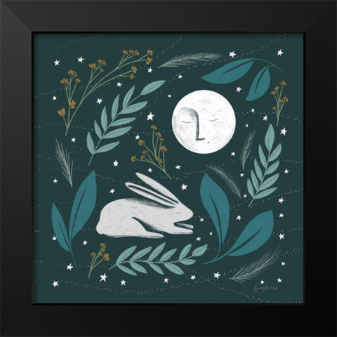 Sweet Dreams Bunny III Black Modern Wood Framed Art Print by Thorns, Becky