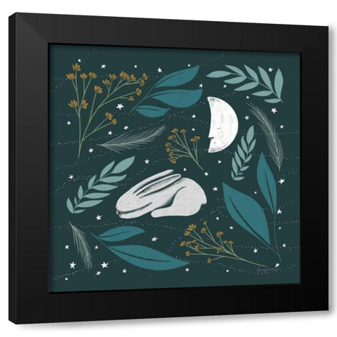 Sweet Dreams Bunny IV Black Modern Wood Framed Art Print by Thorns, Becky