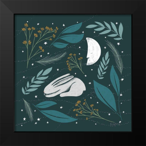 Sweet Dreams Bunny IV Black Modern Wood Framed Art Print by Thorns, Becky